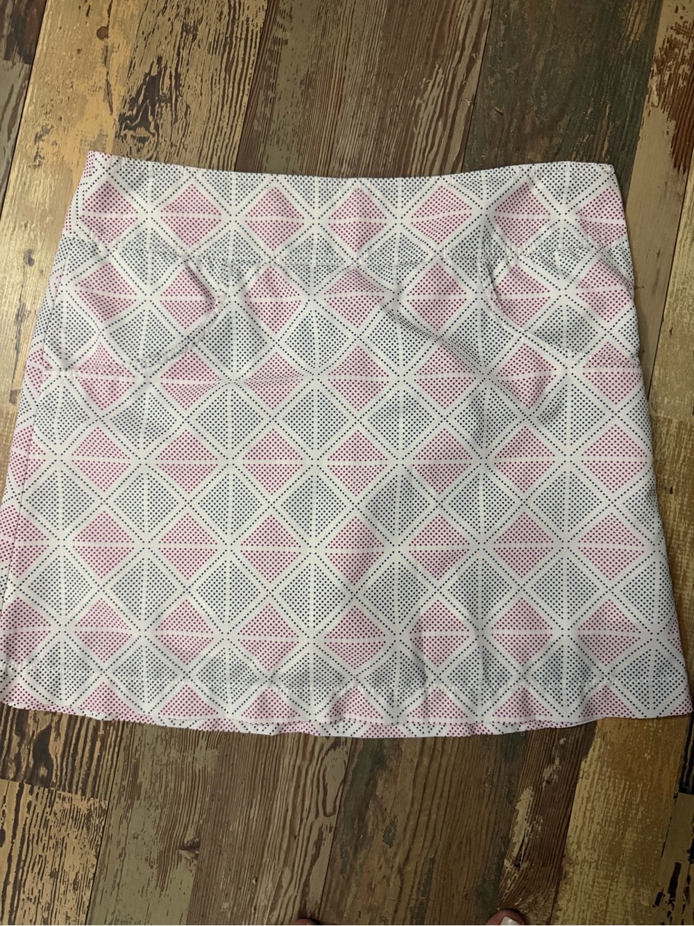 Cutter & Buck Pink and White Diamond-Print Mini Skirt